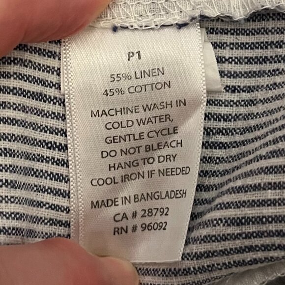 Dalia Blue & White Striped Linen Blend Mini Skirt, Size 6 - Picture 10 of 12